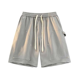 夏季铆钉抽绳短裤男夏季设计宽松休闲潮流百搭短裤DK339 P-25图片