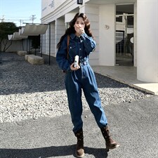 2026新款春装现货数据好牛仔连体裤2D009-6881P135控178，女装连体裤，2D009