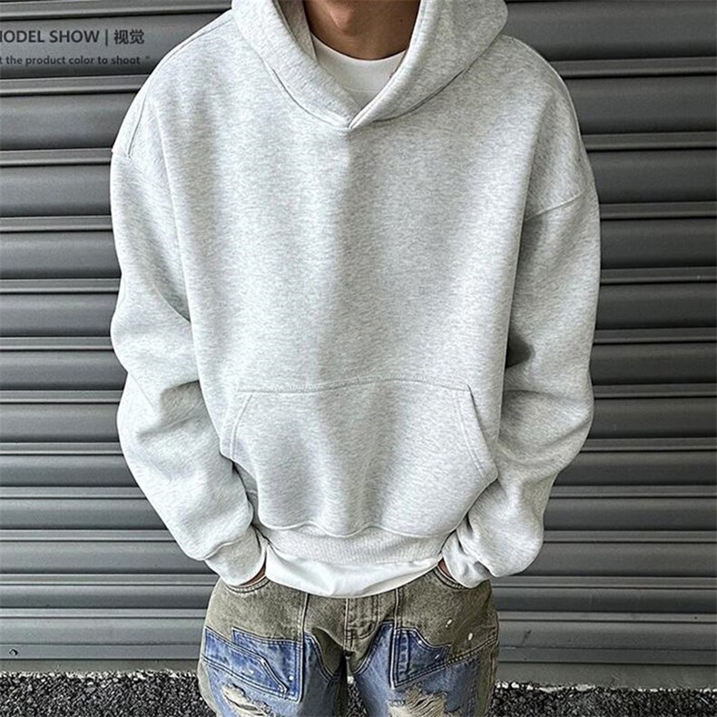 抖音得物二开 26春装美式高街短款廓形连帽卫衣男女外套LM01图片