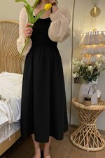 前襟珍珠压花连衣裙，女装连衣裙，DIDI&KOKO(3F)