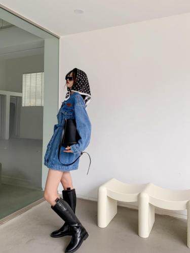现货早春新款牛仔连衣裙。，女装连衣裙，里奈(5F)