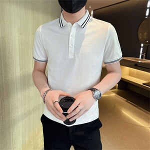 大码夏款高端短袖Polo衫男T恤珠地棉透气面料抖音直播款T063-P38图片