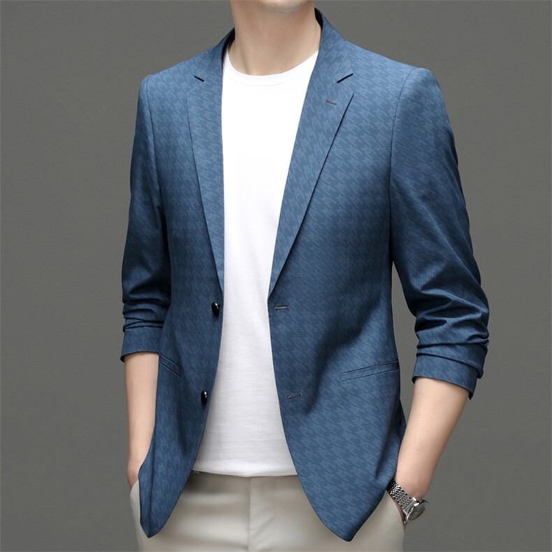秋季新款西装男西服简约外套西服商务休闲小西装单西图片