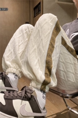 港风秋季新款宽松潮束脚字母印花休闲运动裤B315-K23471-p55控78，男装休闲裤，电商B315