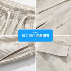 工装短裤男士夏季新款复古潮流宽松直筒中裤五分裤Q29123-特P22，男装牛仔裤，星座610（原A335）