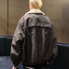 冬季复古毛领夹棉外套男加厚保暖美拉德皮衣机车服棉衣MF325-P102，男装皮衣，星座412-3