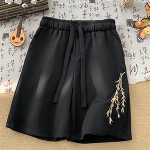 量大优供视频冰丝风刺绣短裤DK18m-5XL特P25,周韵穿白衬衫搭配图片