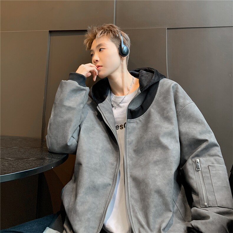 绗棉特批100控158178美式连帽机车棉服棉衣面包服外套男MY245图片
