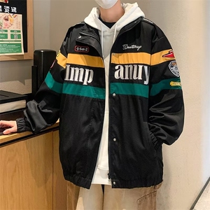 情侣装美式复古机车服外套男春秋季款刺绣小众超火潮夹克 W201图片
