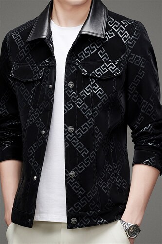 秋冬新款皮衣男士绵羊皮外套男中青年休闲皮夹克MSNA322-19-P660，男装皮衣，电商B212（原钱塘6029）