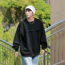 350克重W2204-P-60控78秋季新款重磅麂皮绒日系港风宽松卫衣外套，女装短外套，电商A036A