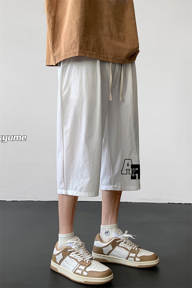 冰丝七分裤男大码速干短裤男五分裤黑地板风格QK72369-P25,男装休闲裤,电商A040