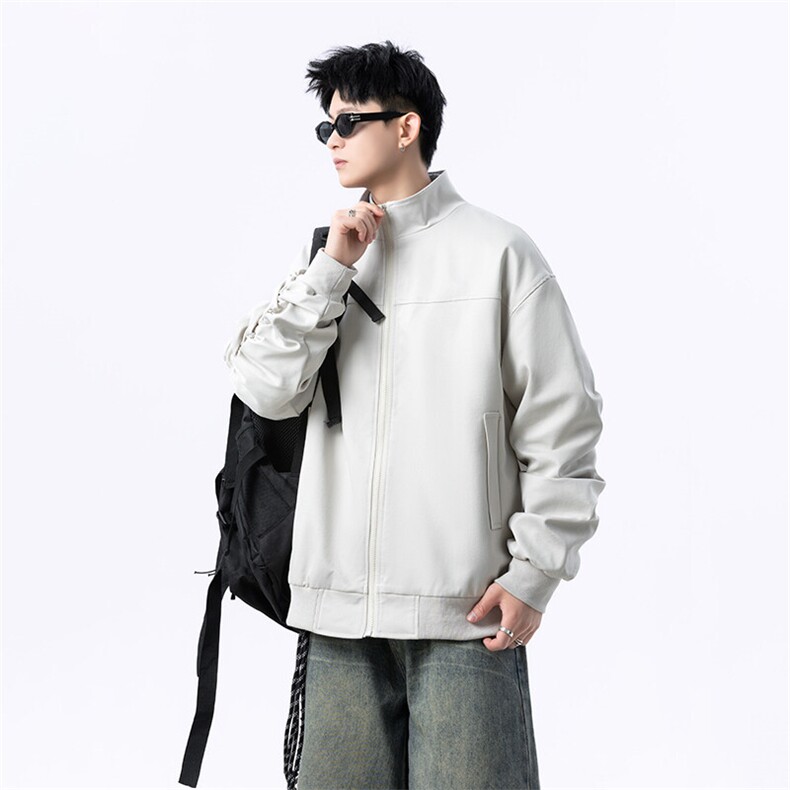 港风美式日系褶皱设计感立领夹克外套男潮XZ213-JK1234-P88控108,男装夹克,星座213