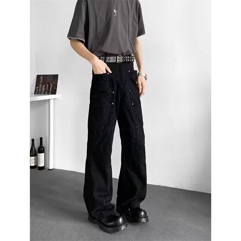 水洗棉工装休闲裤男女韩版潮流多档口2026夏季ins长裤K6255-P60图片