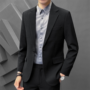 春季男百搭新款商务正装纯色修身时尚休闲西服两件套装XF8609P230图片