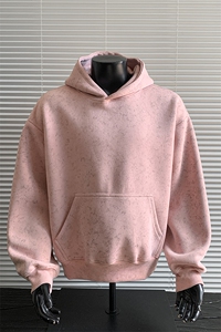 水洗扎染连帽加绒奥粒绒重磅无帽绳500克卫衣外套男 RH5310JR-P60图片