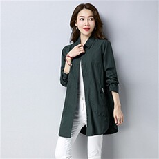 简约排扣气质纯色优雅韩版百搭翻领2022年秋季衬衫，女装衬衫，秋牧寒烟