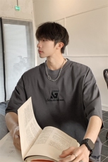 港风字母刺绣多色短袖T恤男DT77778P22块特价控45：供抖音视频，男装T恤，星座227-7