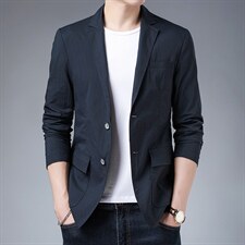 西服男2023春季新款西服男时尚中年休闲宽松单西便西上衣外套男装图片