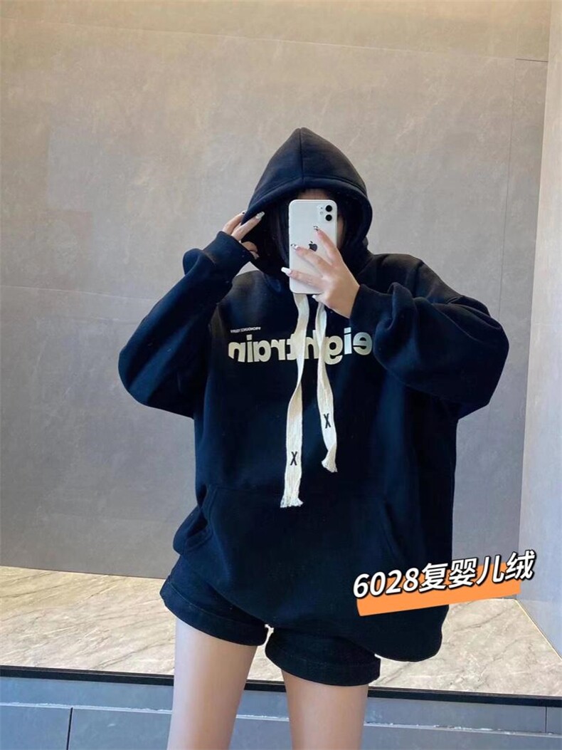 字母欧版加绒卫衣超，女装卫衣/绒衫，一杭