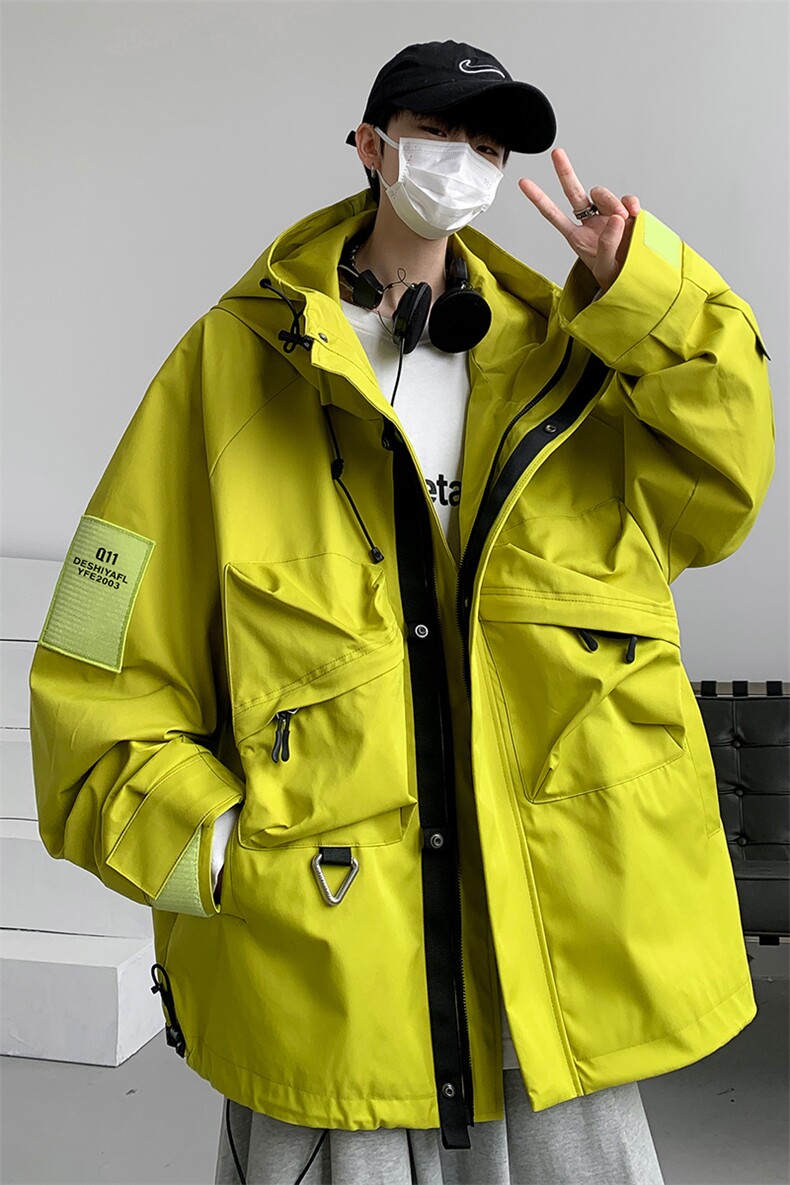 8XL-M特大码冲锋衣防水宽松工装风男夹克外套JK1306P90控118,男装夹克,电商D206-1