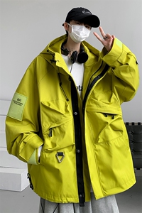 8XL-M特大码冲锋衣防水宽松工装风男夹克外套JK1306P90控118图片