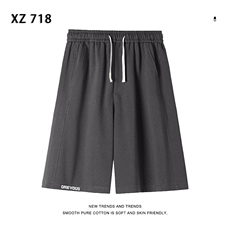 夏季新款垂感五分卫裤男宽松弹力华棉直筒短裤XD1716特批35，男装休闲裤，星座718