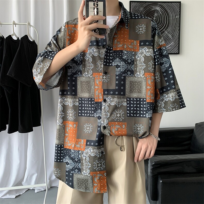 2024新款短袖T恤宽松男装衣服潮牌ins半袖夏装A161-2-CT509-P45,男装T恤,电商A161-2