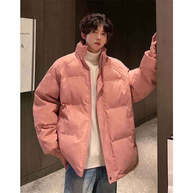 现货）档口图美拉德复古皮棉衣纯色立领加厚棉袄棉服7383-特P90,男装棉衣,星座1213