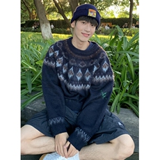 北欧费尔岛红色毛衣男女潮牌情侣装针织衫秋冬圣诞毛线衣MY369，男装针织衫/毛衣，星座1116A（原606A-3）