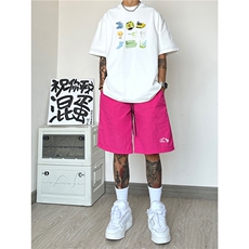 2023夏新款多巴胺宽松短裤百搭中裤B315-K23353-特p20控38无差价，男装休闲裤，电商B315