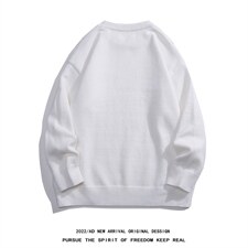 白底22秋冬新款潮流字母印花百搭保暖圆领套头毛衣M1053P50控68，男装针织衫/毛衣，电商A247-1