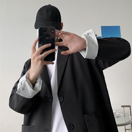 2026秋季新款外套 宽松INS拼色休闲西服潮F02 P75图片