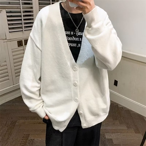 秋季开衫毛衣韩版潮流百搭v领针织衫ins潮牌休闲毛线衣外套MY3003图片