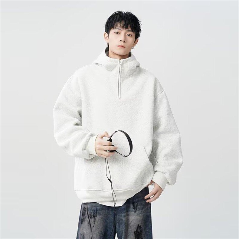 W9028-P45网图现货春季新款半拉链宽松休闲百搭套头长袖卫衣,男装卫衣,星座1608-2