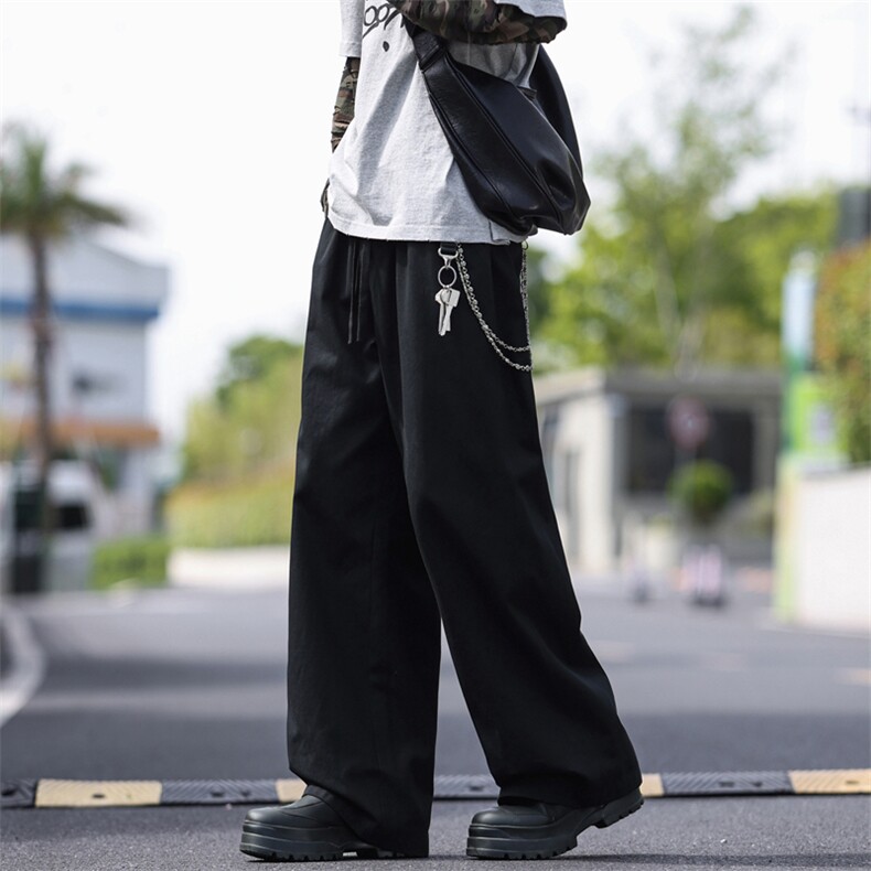 外景高街弯刀裤休闲纯棉宽松复古水洗棉直筒裤A406KZ2530特P58,男装休闲裤,星座309（原A406）