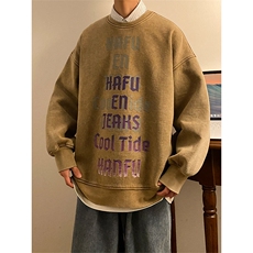 重磅卫衣男士2023新款春秋季圆领潮牌美式男上衣-JK23112-P75控98，男装卫衣，星座605(原A050)