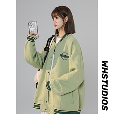 2024新款中性球服外套男士春秋季设计感提花夹克男生休闲上衣服，男装夹克，电商A409-1