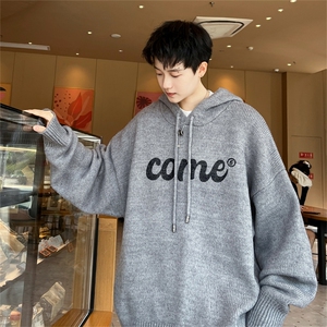 高品秋冬季连帽毛衣男复古慵懒风针织衫毛衣外套MYL3312-P65控88图片