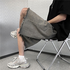 牛仔短裤男韩版潮流高街渐变色2024夏季新款ins五分裤RK1726-P41，男装牛仔裤，星座412-2