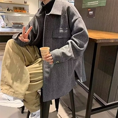 男装工装风复古夹克男士2025秋冬季商务休闲翻领黑色短款外套，男装夹克，星座506A