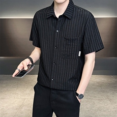 男士短袖衬衫高级感定制面料冰丝透气品质衬衣C317-C801-P55，男装衬衫，电商C317