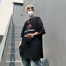 发泡脏脏T恤男士韩版潮流美式高街字母2024夏季ins体恤ST317-P49，男装T恤，星座412-3