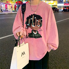 直播品质重磅纯棉美式蜡染水洗做旧潮牌宽松长袖t恤CT312特P38，男装T恤，电商A486
