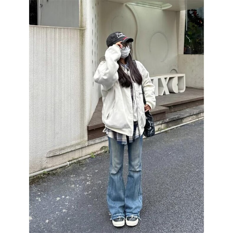 1506-1/JJC0031/P64复古重工植绒刺绣棒球服男女春季宽松夹克外套,男装夹克,星座1506-1