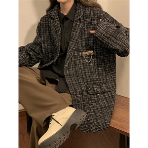 小香风中性风黄底西装女西服男大码西服女外套女XF8746P95控128图片
