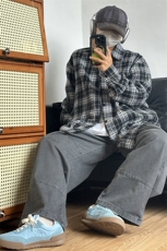 格子衬衫男长袖港风潮流痞子帅2025春季衬衣外套CS275-P35，男装衬衫，星座301C-5