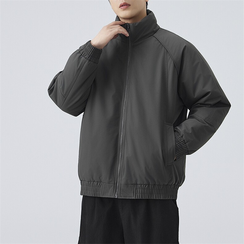 现货美式高街休闲夹克冬季三防立领纯色户外工装加厚棉服外套,男装夹克,电商A486