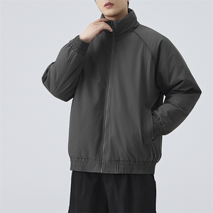 现货美式高街休闲夹克冬季三防立领纯色户外工装加厚棉服外套图片