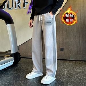 秋冬加绒休闲裤 男士个性拼接加绒保暖卫裤男运动裤901N48加绒P68图片